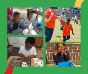children at the childcare center engaging in different activities