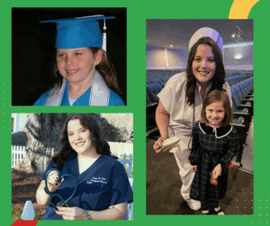 Images of woman and her daughter